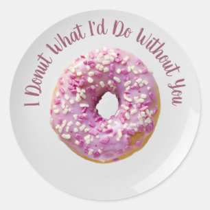 Ich gebe ab, was ich ohne Doughnut auf der Platte Runder Aufkleber