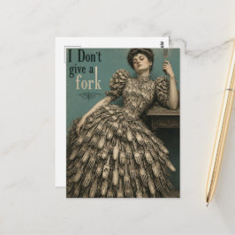 Ich Gebe Einen Dreck Um Eine Gabel Faux-Vintage-Po Postkarte