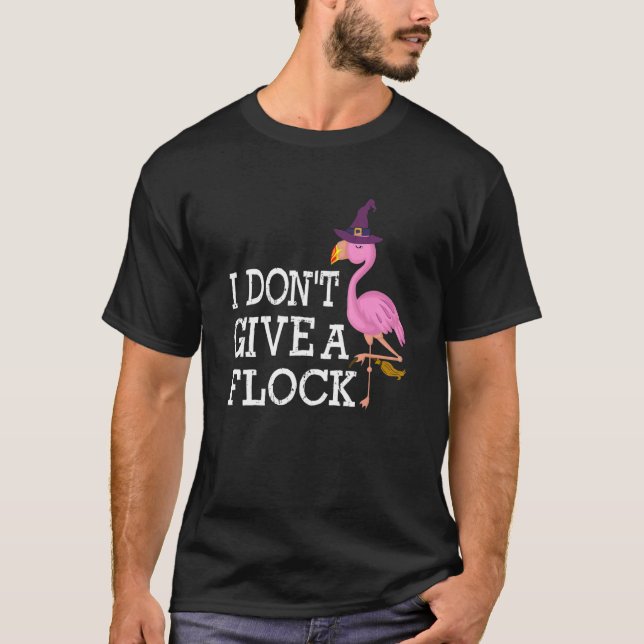 Ich gebe kein Flock Pink Flamingo Halloween T-Shirt (Vorderseite)