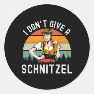 Ich gebe kein Schnitzel Beer Wurst Funny German Pr Runder Aufkleber
