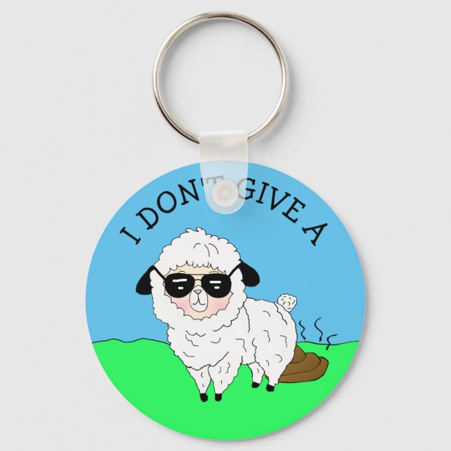 Ich gebe keine ... Sheep Funny Sarcastic Spaß Schlüsselanhänger (Vorderseite)