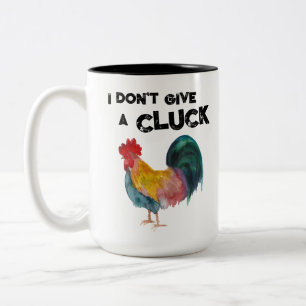 Ich gebe keinen "Cluck Funny Farm Rooster" Zweifarbige Tasse