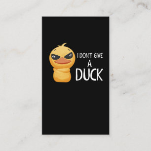 Ich gebe keinen Duck Funny Duck Lover Sarcastic Visitenkarte