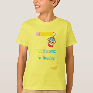 Ich gehe Bananen zum Lesen von Affen T-Shirt