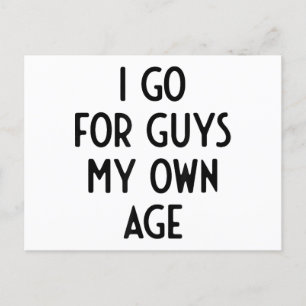 Ich gehe für Typ in meinem eigenen Alter ich lusti Feiertagspostkarte