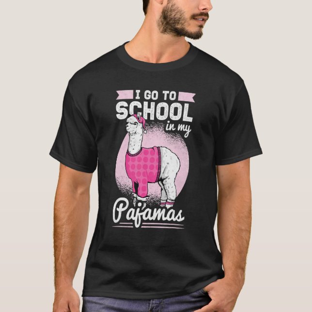 Ich gehe in meinem Pajamas-Haus zur Schule T-Shirt (Vorderseite)
