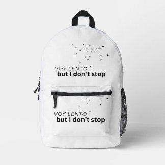 Ich gehe langsam, aber ich höre nicht auf bedruckter rucksack