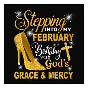 Ich gehe mit Gods Grace in meinen Geburtstag im Fe Fotodruck
