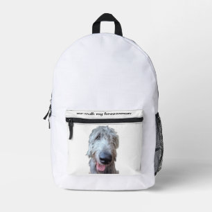 Ich gehe mit meinem Hoooooman Irish Wolfhound-Ruck Bedruckter Rucksack