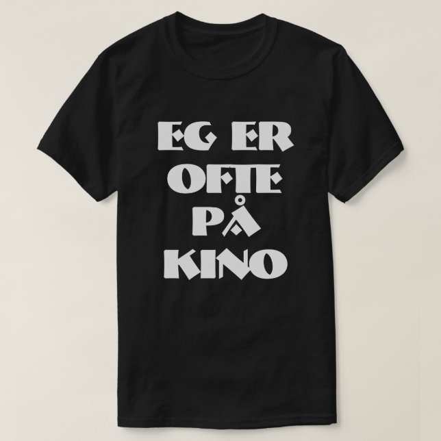 Ich gehe oft ins norwegische Schwarz Kino T-Shirt (Design vorne)