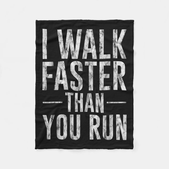 Ich gehe schneller als Sie Motivation Marathon Jok Fleecedecke (Vorderseite)