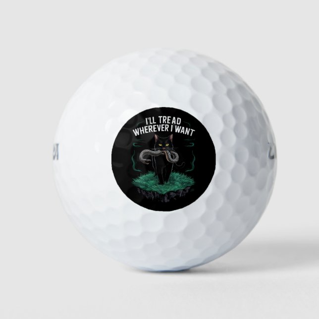 Ich gehe, wo immer ich Funny Cat Liebhaber Gewollt Golfball (Vorderseite)
