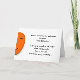 Ich gehe zu Jim Funny Joke Zitat senden Sie eine L Karte
