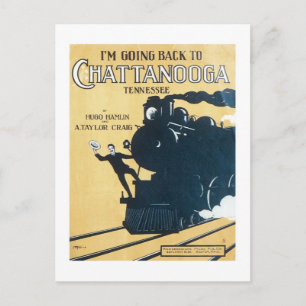 Ich gehe zurück nach Chattanooga Tennessee Liederb Postkarte
