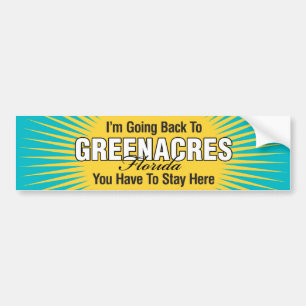 Ich gehe zurück zu (Greenacres) Autoaufkleber