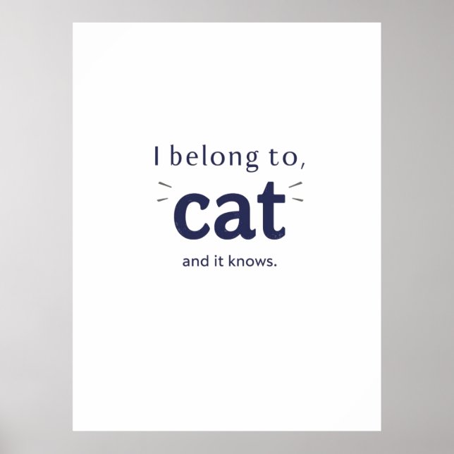 Ich gehöre der Katze Poster (Vorne)