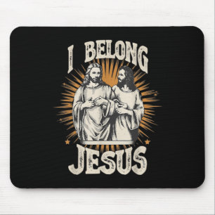 Ich gehöre Jesus Christliche Vintage Jesus  Mousepad