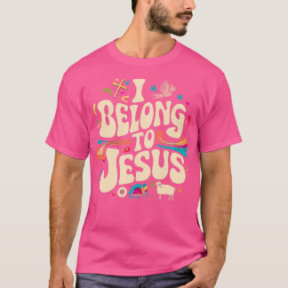 Ich gehöre zu Jesus - Hippie Groovy Religiöser Gla T-Shirt