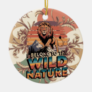 Ich gehöre zur Illustration des wilden Fierce Lion Keramik Ornament