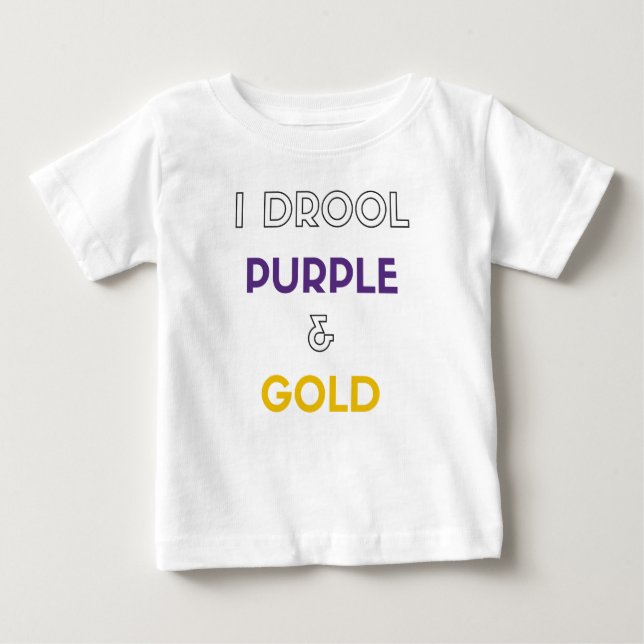 Ich geifere lila und Gold Baby T-shirt (Vorderseite)