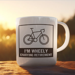 Ich genieße die Pension Funny Bicycle Bike Zweifarbige Tasse