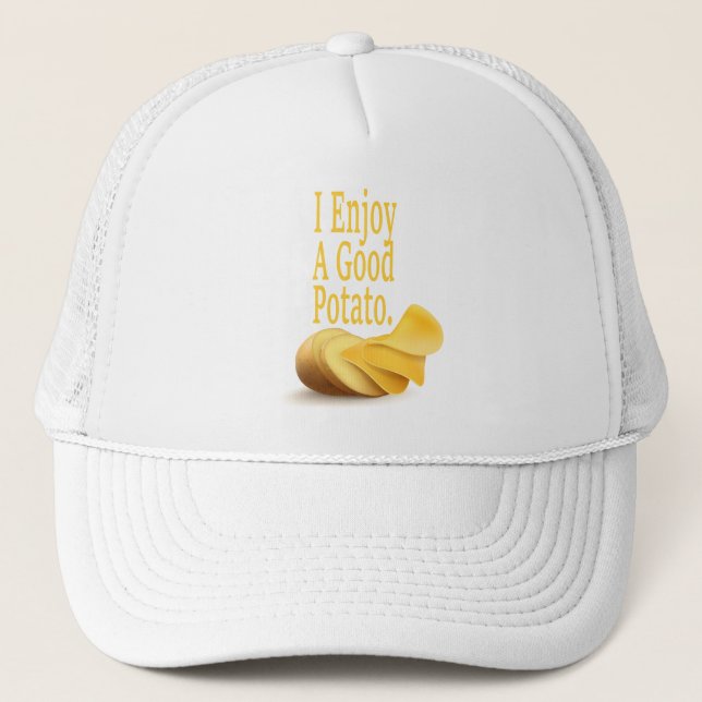 Ich genieße ein gutes Potato Funny Food Design Truckerkappe (Vorderseite)
