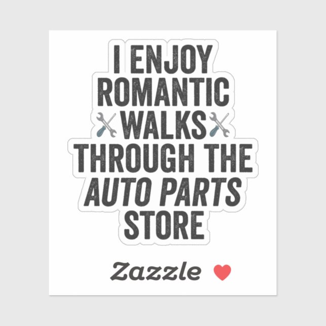 Ich genieße romantische Spaziergänge durch das Aut Aufkleber (Blatt)