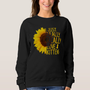 Ich gerade Liebe Kätzchen Frauen Kitty Sunflo Sweatshirt