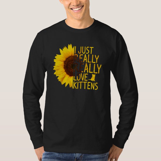 Ich gerade Liebe Kätzchen Frauen Kitty Sunflo T-Shirt (Vorderseite)