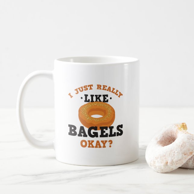 Ich gerade mag wirklich Bagel-lustige Zitat-Tasse Kaffeetasse (Mit Donut)
