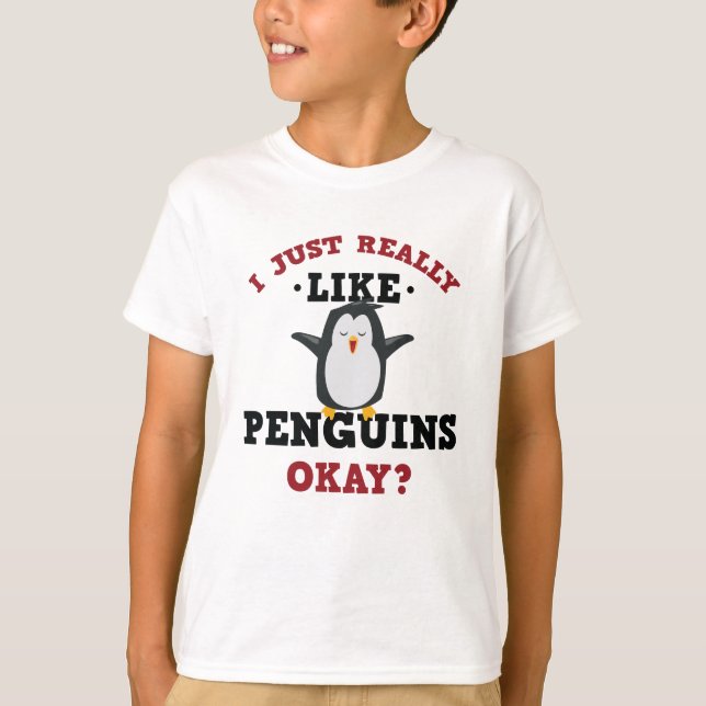 Ich gerade mag wirklich Penguins-Zitat-T - Shirt (Vorderseite)