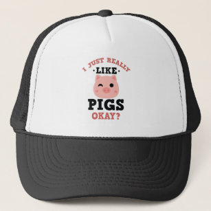 Ich gerade mag wirklich Schwein-lustiges Vieh Truckerkappe