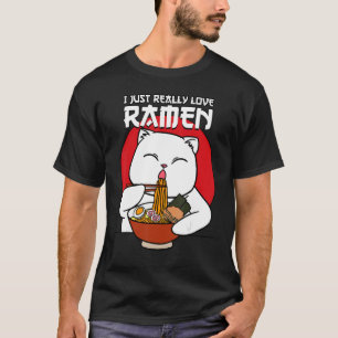 Ich gerade wirklich Liebe Ramen Cat Japanisch Kitt T-Shirt