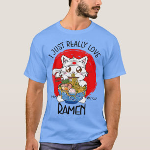 Ich gerade wirklich Liebe Ramen Cat Japanisch Rame T-Shirt