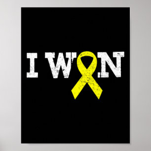 Ich gewann Gold Ribbon Kid Support Kinderkrebs Awa Poster