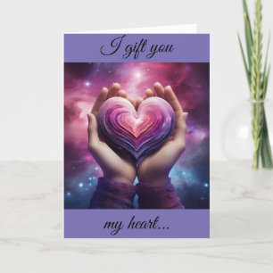 Ich gib dir meine Herz-Urlaubskarte Feiertagskarte