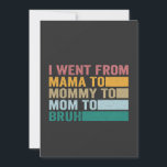 Ich ging von Mama nach Mommy zu Bruh Funny Mother Einladung<br><div class="desc">Gewitzt,  Vintag,  Retro,  Mutter,  Bruh,  Geschenk,  Geburtstag,  Familie, </div>