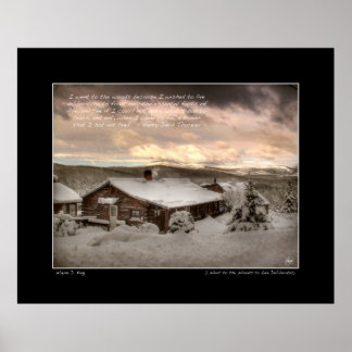 Ich ging zum Woods, Thoreau Poster