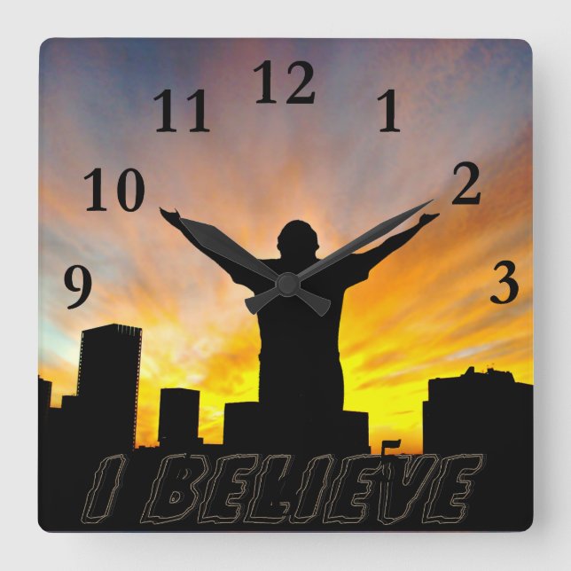 Ich glaube, 2_ quadratische wanduhr (Vorderseite)