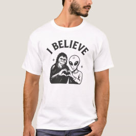 Ich glaube an Alien Bigfoot Freundschaft T-Shirt