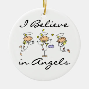 Ich glaube an Angels T - Shirt und Geschenke Keramikornament