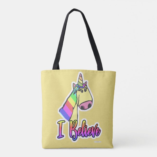 Ich glaube an Cartoon Unicorns Fun Art Design (Rückseite)