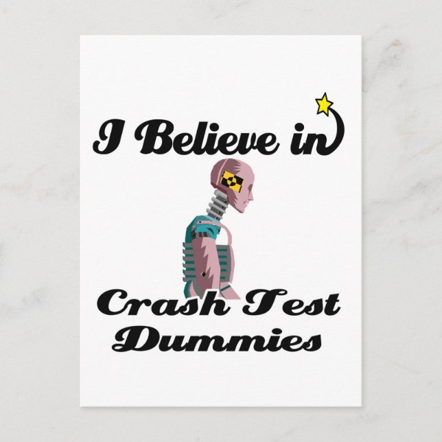ich glaube an Crashtest-Dummies Postkarte (Vorderseite)