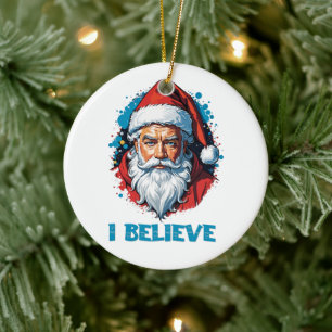 Ich glaube an das Design des Santa Claus Graffiti. Keramik Ornament