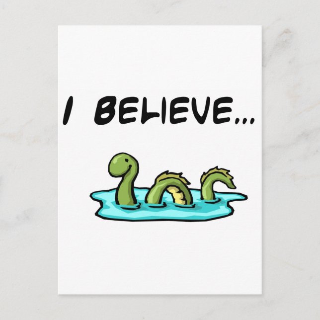 Ich glaube an das Monster von Loch Ness Postkarte (Vorderseite)