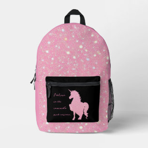 Ich glaube an das unsichtbare rosa Einhorn. Bedruckter Rucksack