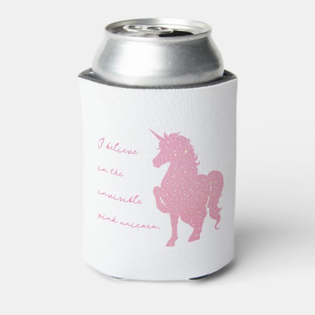 Ich glaube an das unsichtbare rosa Einhorn. Dosenkühler (Kanne Rückseite)