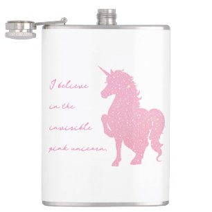 Ich glaube an das unsichtbare rosa Einhorn. Flachmann