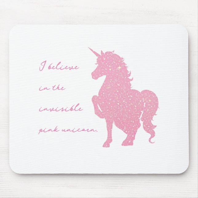 Ich glaube an das unsichtbare rosa Einhorn. Mousepad (Vorne)