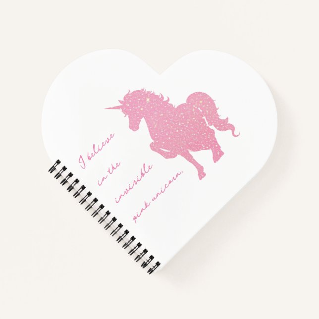 Ich glaube an das unsichtbare rosa Einhorn. Notizbuch (Vorderseite)